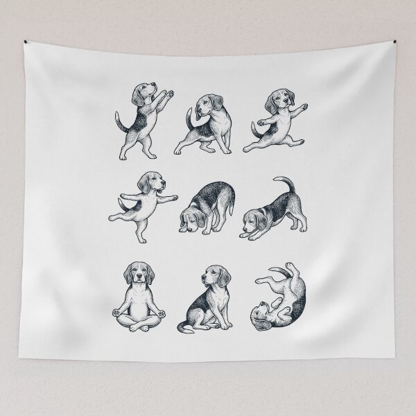 Item preview, Vintage Beagle Yoga Poses Funny Meditation Dog Mom Lover designed and sold by DoodleTortle.