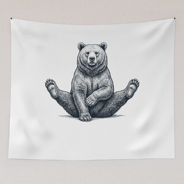 Item preview, Funny Bear Yoga Pose Animal Lover Meme designed and sold by DoodleTortle.