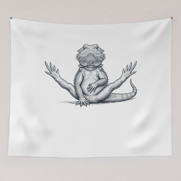 Item preview, Funny Bearded Dragon Yoga Pose Animal Lover Meme designed and sold by DoodleTortle.