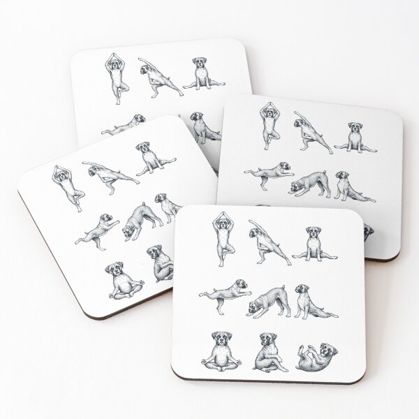 Item preview, Vintage Boxer Dog Yoga Poses Funny Meditation Dog Mom Lover designed and sold by DoodleTortle.