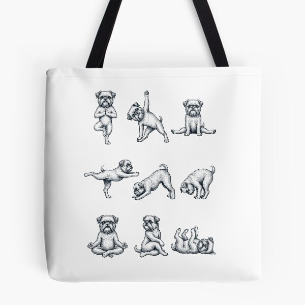 Item preview, Vintage Brussels Griffon Yoga Poses Funny Meditation Dog Mom Lover designed and sold by DoodleTortle.