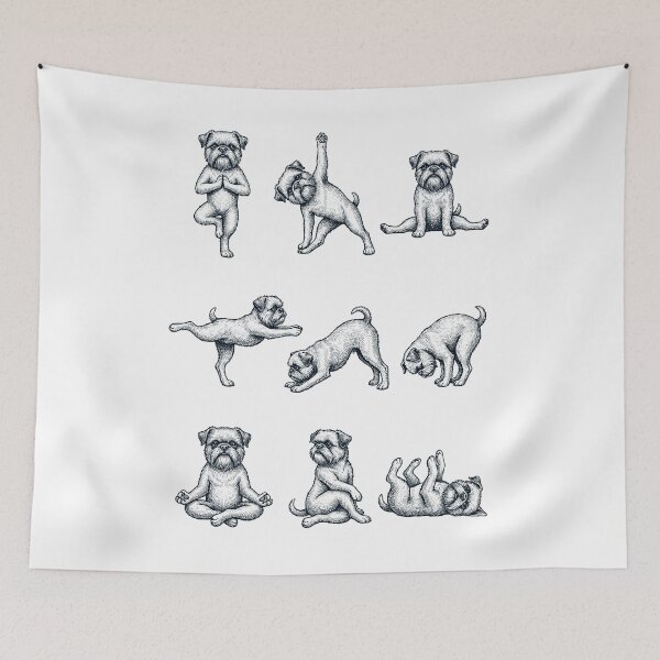 Item preview, Vintage Brussels Griffon Yoga Poses Funny Meditation Dog Mom Lover designed and sold by DoodleTortle.