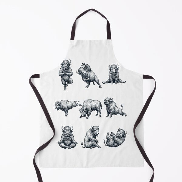 Item preview, Vintage Buffalo Yoga Poses Funny Meditation Animal Lover designed and sold by DoodleTortle.
