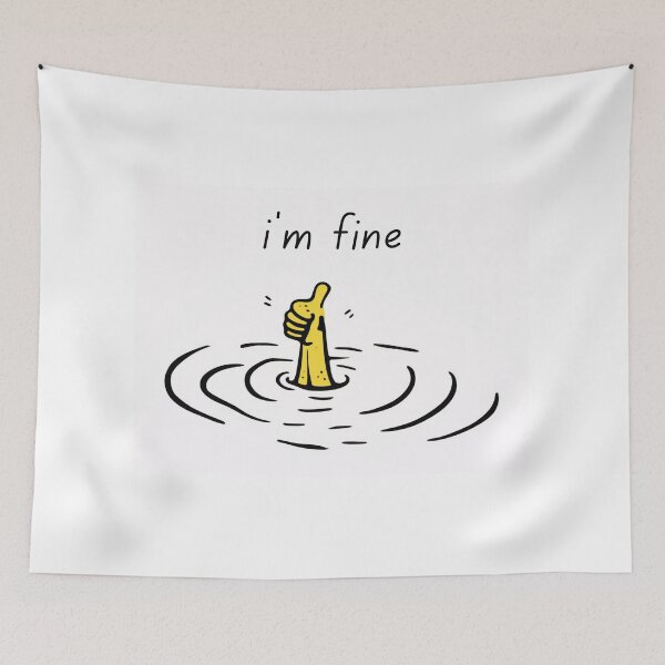 Item preview, I’m Fine” Funny Minimal Illustration | Sarcastic Humor Design designed and sold by MOTAS FASHION .