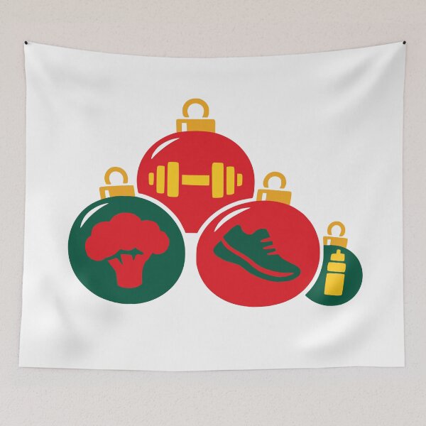 Item preview, Fitness Christmas Ornaments Vector Motivational Quote designed and sold by FunFitLife Studio.