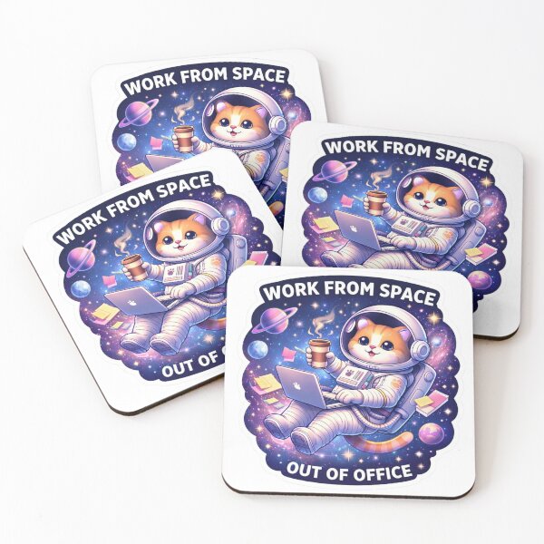 Item preview, Funny Astronaut Cat Work From Space Out of Office Sticker designed and sold by Dasts Cart.