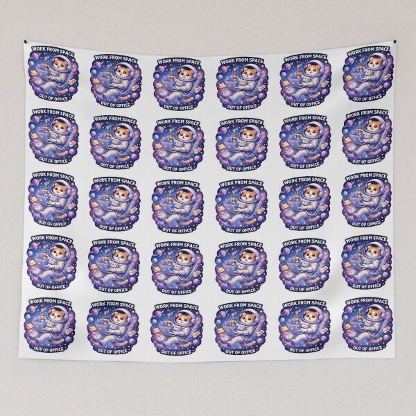 Item preview, Funny Astronaut Cat Work From Space Out of Office Sticker designed and sold by Dasts Cart.