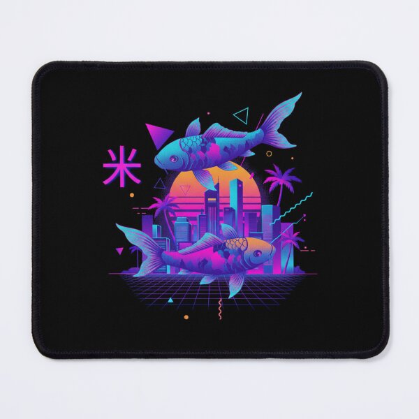 Item preview, Neo-Tokyo Vaporwave Koi Fish Cityscape Design designed and sold by FiveBlessings.