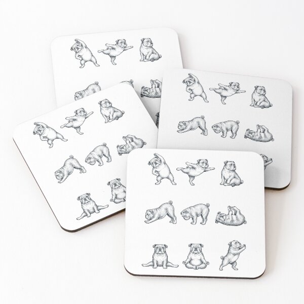 Item preview, Vintage Bulldog Yoga Poses Funny Meditation Dog Mom Lover designed and sold by DoodleTortle.