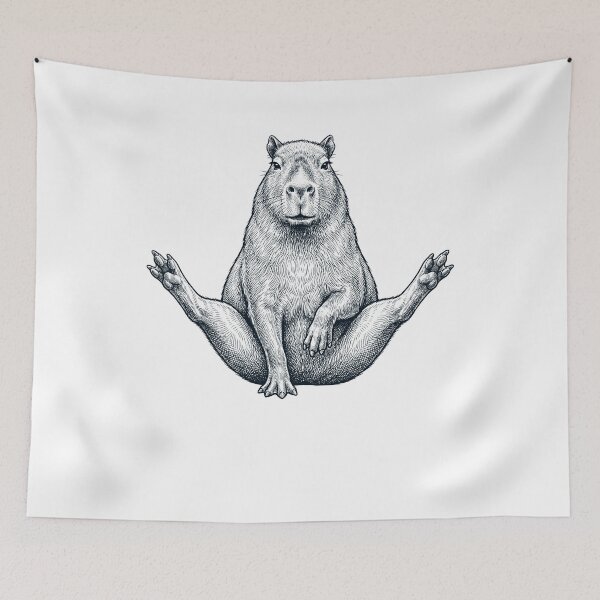 Item preview, Funny Capybara Yoga Pose Animal Lover Meme designed and sold by DoodleTortle.