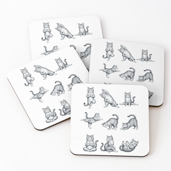 Item preview, Vintage Cat Yoga Poses Funny Meditation Animal Lover designed and sold by DoodleTortle.