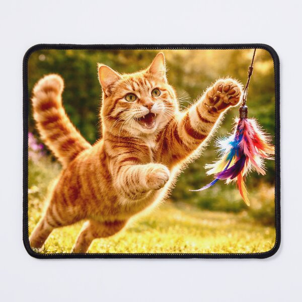 Item preview, Red cat playing. Cheerful cat motif. designed and sold by Steffani Lehmann.