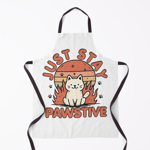 Item preview, Stay Pawsitive Cat in Flames – Cute Calm Kitten Positive Vibes Funny Retro Sunset Design designed and sold by Region.