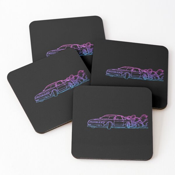 Item preview, Vaporwave Drift Car Neon Glow Retro Silhouette designed and sold by FiveBlessings.