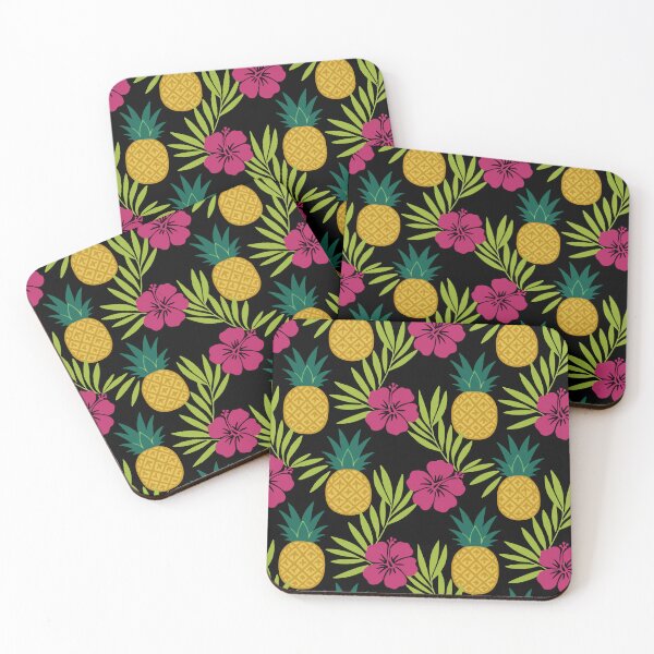 Item preview, Tropical Pineapple Hibiscus Leaves Seamless Pattern Print designed and sold by Gear Camel.