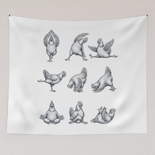 Item preview, Vintage Chicken Yoga Poses Funny Meditation Animal Lover designed and sold by DoodleTortle.
