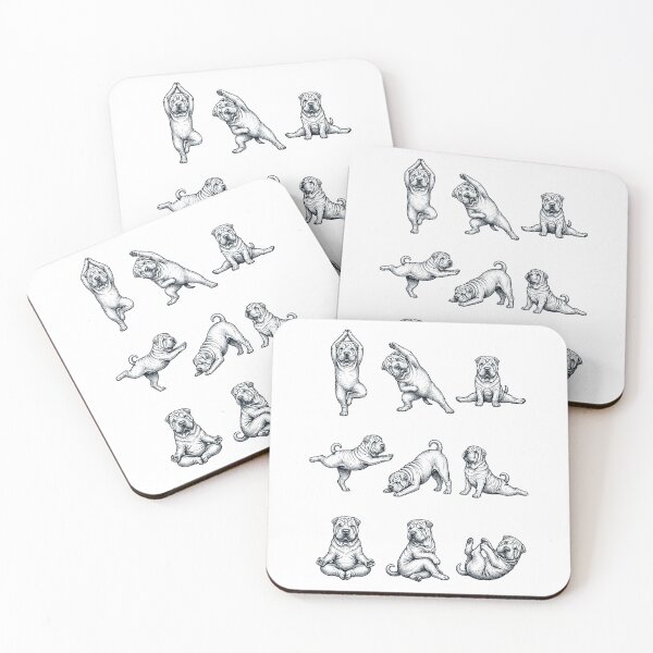 Item preview, Vintage Chinese Shar Pei Yoga Poses Funny Meditation Dog Mom Lover designed and sold by DoodleTortle.