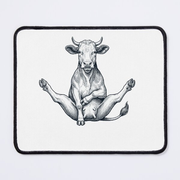 Item preview, Funny Cow Yoga Pose Animal Lover Meme designed and sold by DoodleTortle.