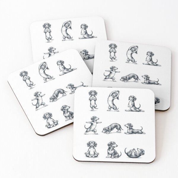 Artikelvorschau, Vintage Dackel-Yoga-Posen, lustige Meditations-Hundemama-Liebhaberinnen entworfen und verkauft von DoodleTortle.