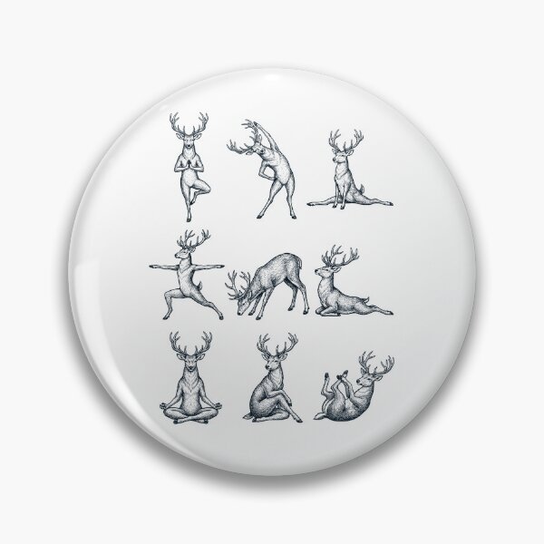 Item preview, Vintage Deer Yoga Poses Funny Meditation Animal Lover designed and sold by DoodleTortle.