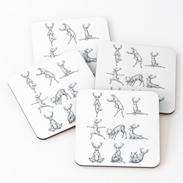 Item preview, Vintage Deer Yoga Poses Funny Meditation Animal Lover designed and sold by DoodleTortle.