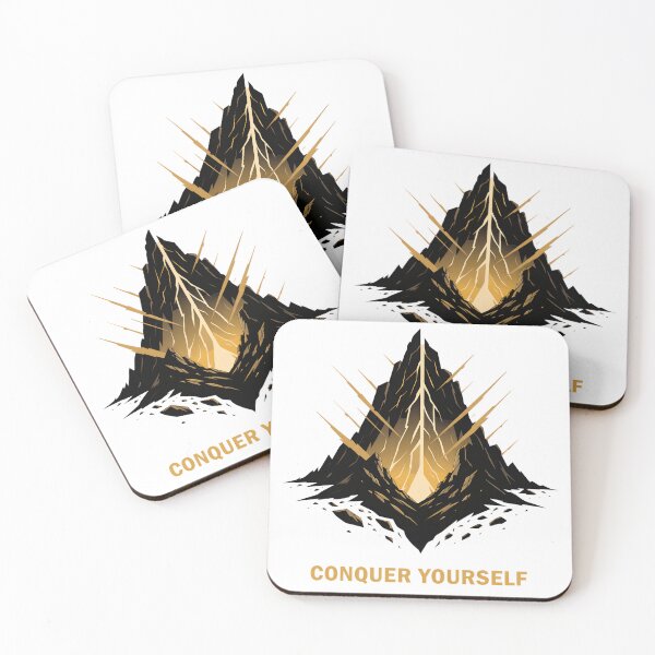 Item preview, Conquer Yourself – Inner Strength Mountain Motivational Design designed and sold by LordOfWear.