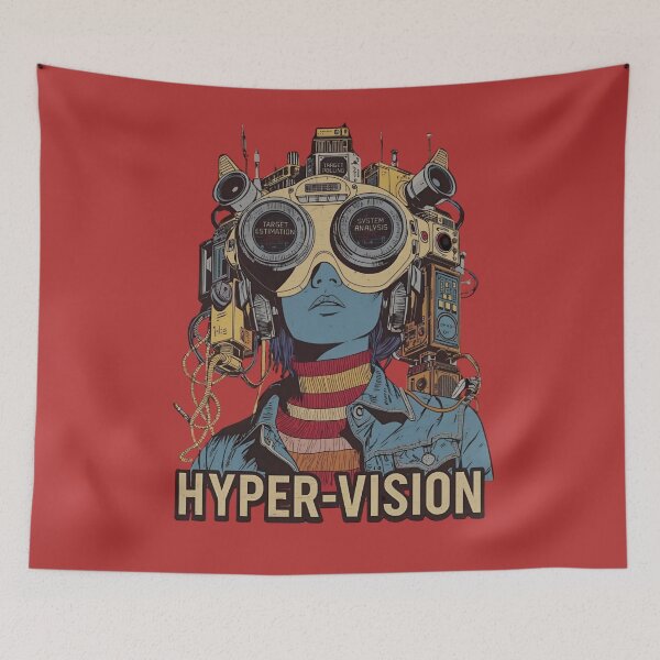 Item preview, Hyper-Vision: Retro Futuristic Cyberpunk Tech Girl designed and sold by VantagePrints.