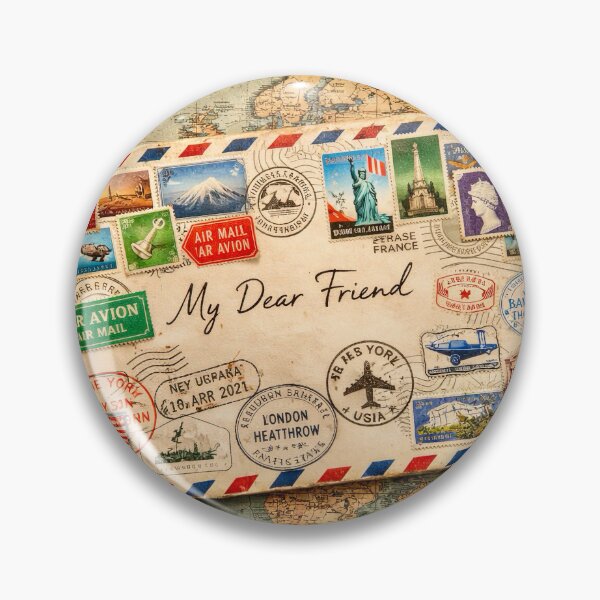 Item preview, Pen pal. Vintage travel letter with stamps designed and sold by Steffani Lehmann.