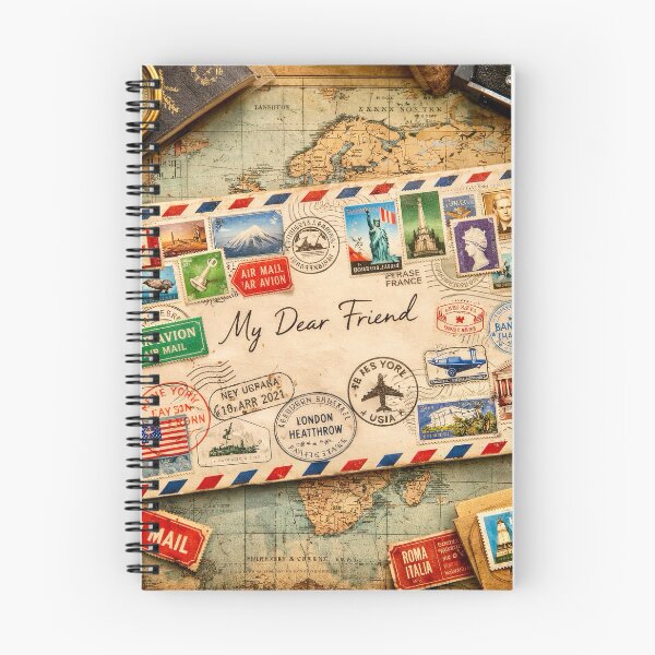 Item preview, Pen pal. Vintage travel letter with stamps designed and sold by Steffani Lehmann.