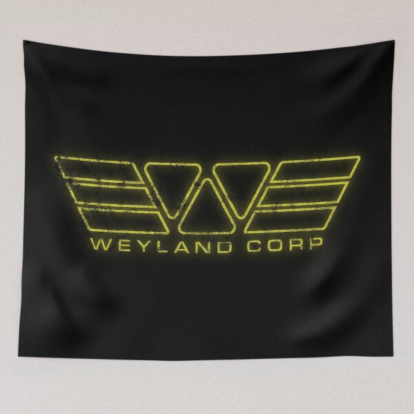 Item preview, Alien Weyland Corp Neon Yellow Logo Distressed designed and sold by Power Up Prints.