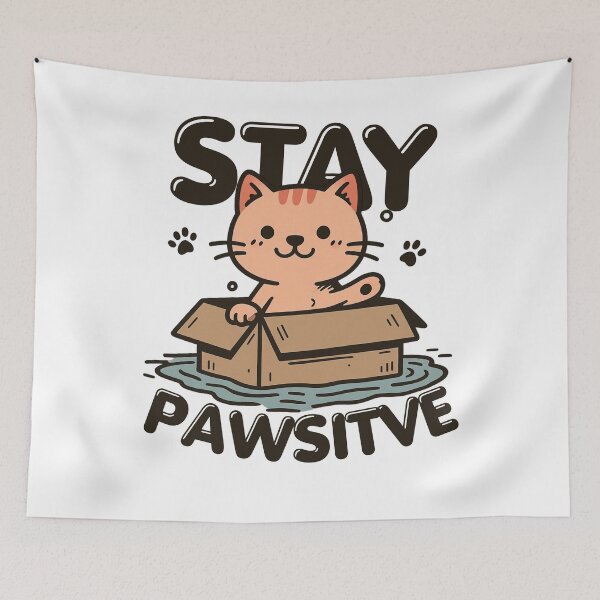 Item preview, Stay Pawsitive Floating Kitten – Cute Calm Cat in Water Design designed and sold by Region.