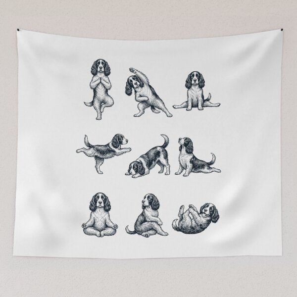 Item preview, Vintage English Springer Spaniel Yoga Poses Funny Meditation Dog Mom Lover designed and sold by DoodleTortle.