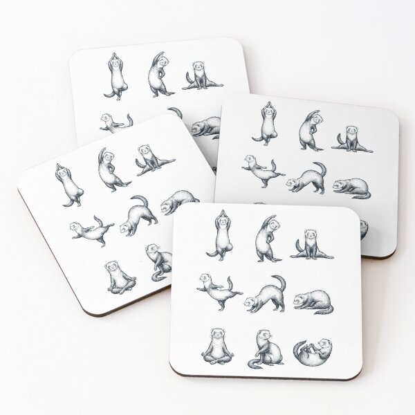 Item preview, Vintage Ferret Yoga Poses Funny Meditation Animal Lover designed and sold by DoodleTortle.