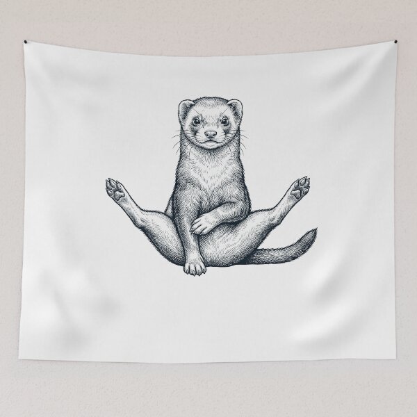 Item preview, Funny Ferret Yoga Pose Animal Lover Meme designed and sold by DoodleTortle.