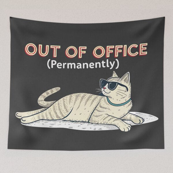 Item preview, Out of Office Cat – Never Coming Back designed and sold by Artiviose.