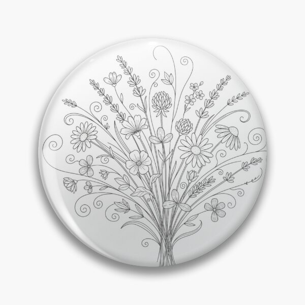 Item preview, Intricate Delicate Wildflower Vector Line Art Design designed and sold by FiveBlessings.