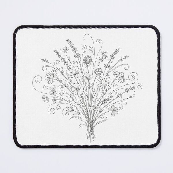 Item preview, Intricate Delicate Wildflower Vector Line Art Design designed and sold by FiveBlessings.