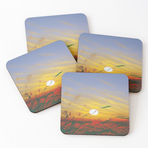 Item preview, Golden Sunset Field with Silhouetted Grass – Atmospheric Nature Art by FotoworldEdel designed and sold by FotoworldEdel.