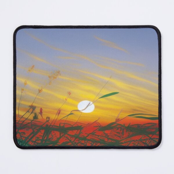 Item preview, Golden Sunset Field with Silhouetted Grass – Atmospheric Nature Art by FotoworldEdel designed and sold by FotoworldEdel.