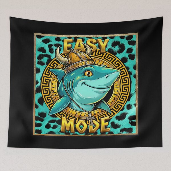 Item preview, Viking Shark Easy Mode - Funny Gold Shark Viking Logo designed and sold by Italian Ink Studio.
