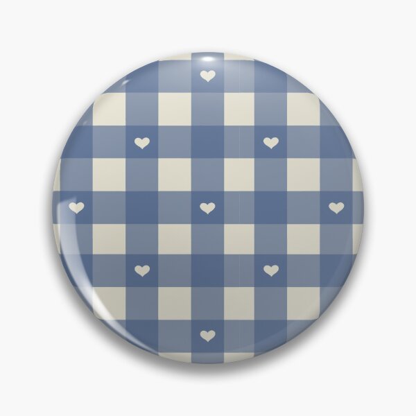 Item preview, Blue Gingham Heart Pattern designed and sold by MoonwillowArt.