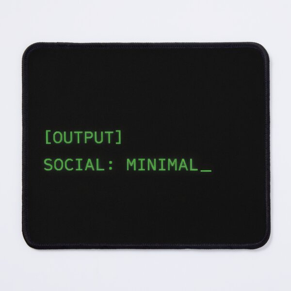 Item preview, Minimal Social Output – Retro Terminal Status Design designed and sold by Mad Factory Designs.