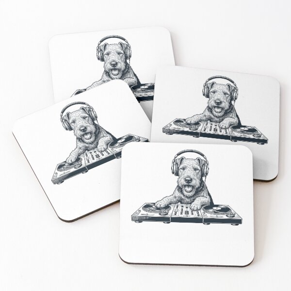 Item preview, Vintage Retro Airedale Terrier DJ Dog Mom Dad Music Lover designed and sold by TerryConnells.