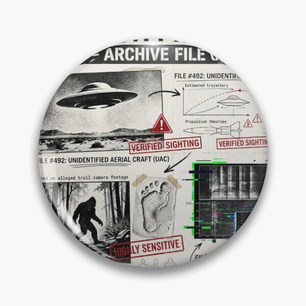 Item preview, Classified Files – UFO & Cryptid Investigation Vintage Conspiracy Design designed and sold by PLUSHIWORLDtm.