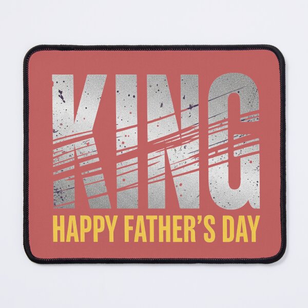 Item preview, Metallic King: Happy Father’s Day – Bold Silver Distressed Typography designed and sold by InkWeaveShop.