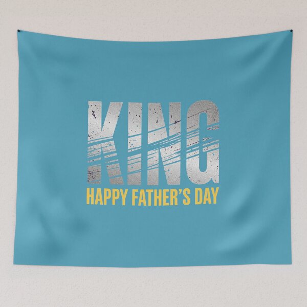 Item preview, Metallic King: Happy Father’s Day – Bold Silver Distressed Typography designed and sold by InkWeaveShop.