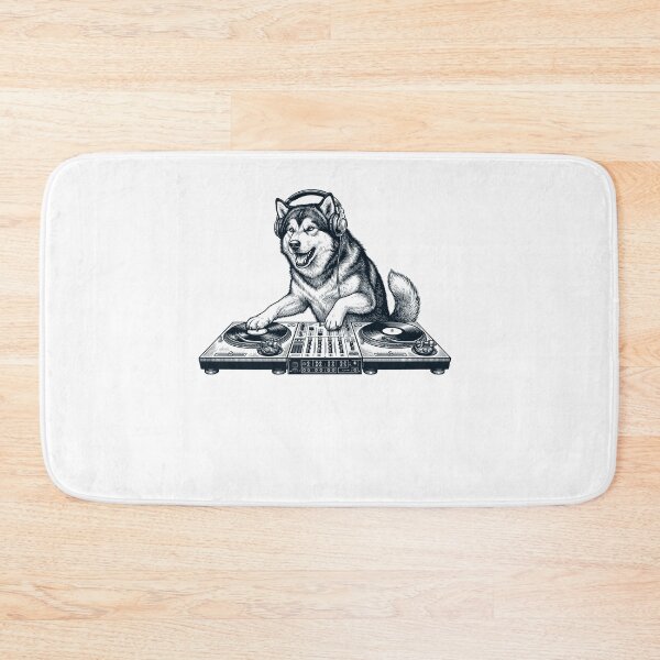 Item preview, Vintage Retro Alaskan Malamute DJ Dog Mom Dad Music Lover designed and sold by TerryConnells.