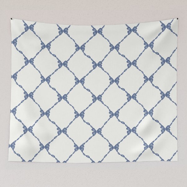 Item preview, Blue Bow Lattice Pattern designed and sold by MoonwillowArt.