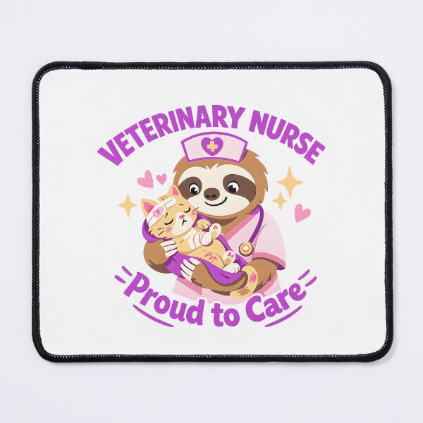 Item preview, Veterinary Nurse Proud to Care Cute Sloth Vet Tech Animal Lover Design designed and sold by ClinicalHubs.