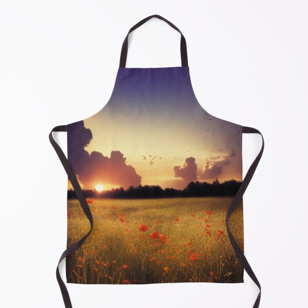 Item preview, Dramatic Sunset Meadow with Red Poppies and Birds – Atmospheric Nature Art by FotoworldEdel designed and sold by FotoworldEdel.